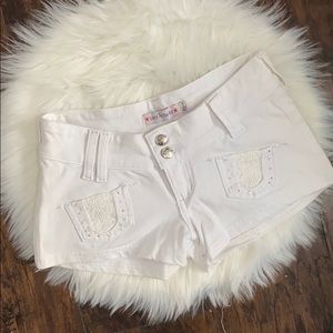 White Stretch Shorts